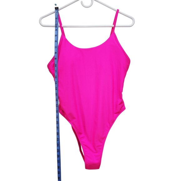 Hot Pink Womens One-Piece Swimsuit With Adjustable Straps Size Large - Picture 7 of 9
